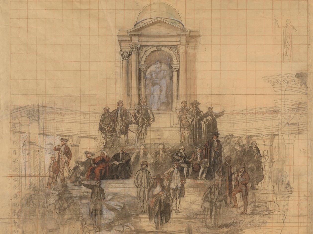 Cartoon voor door Edwin Austin Abbey