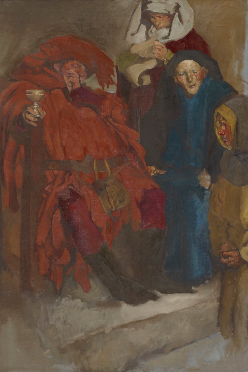 Compositorische Studie, mogelijk voor De Vrolijke Vrouwen van Windsor door Edwin Austin Abbey