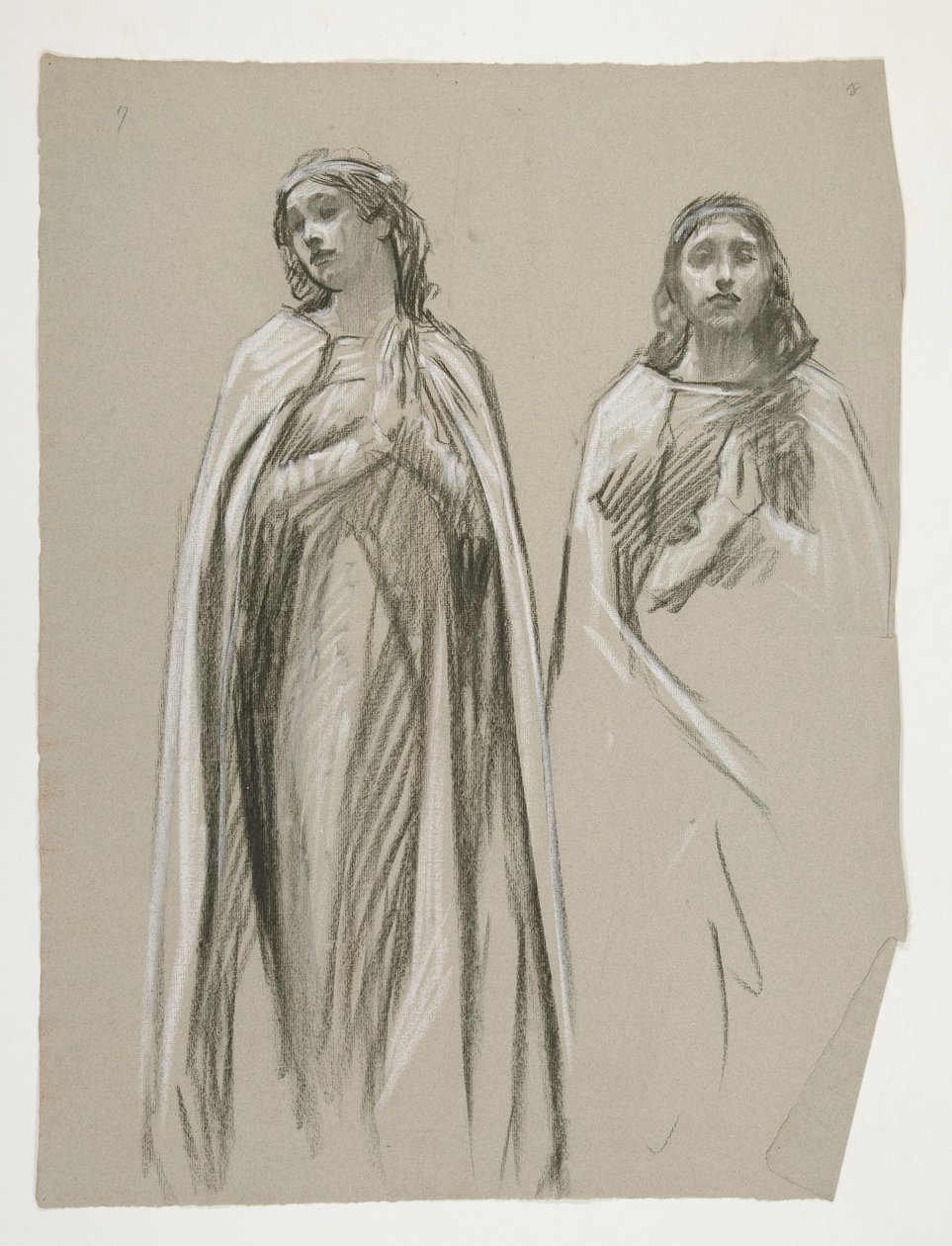 Figurenstudies voor De Gouden Boom (?), uit De Zoektocht naar de Heilige Graal (een serie van vijftien schilderijen voor de Boston Public Library, voltooid in 1901) door Edwin Austin Abbey