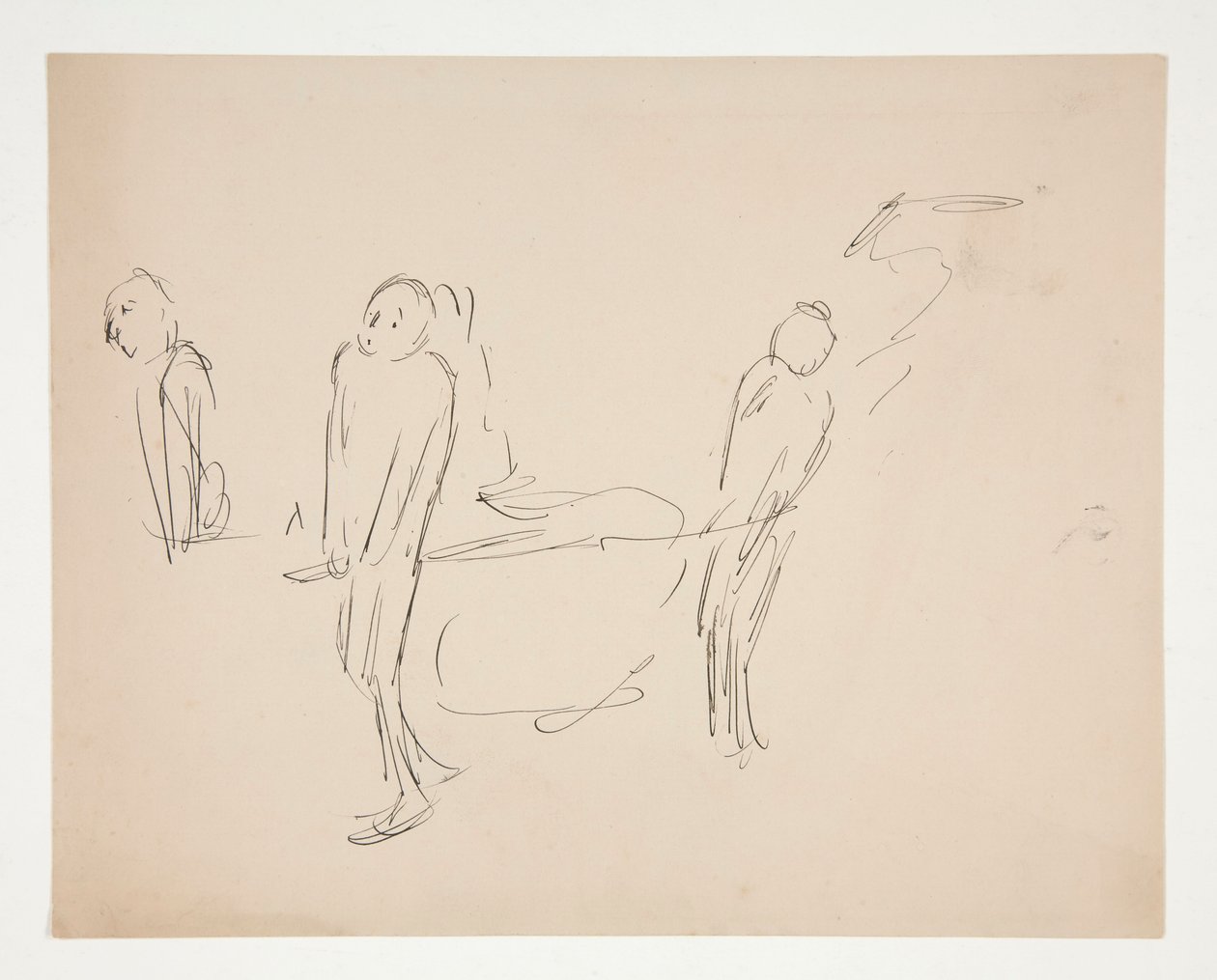 Figurenstudie - twee mannen dragen een brancard door Edwin Austin Abbey