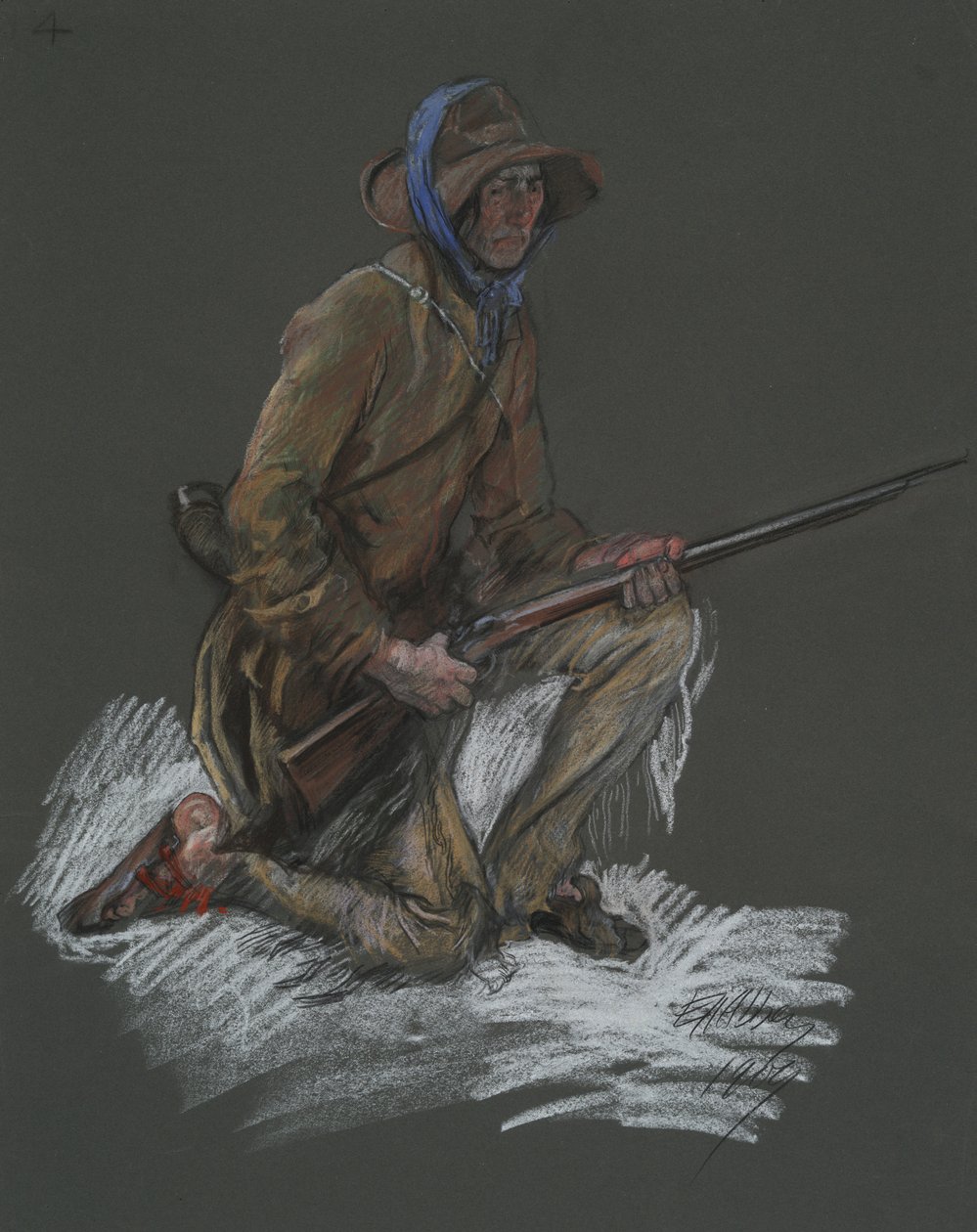 Figuurstudie voor door Edwin Austin Abbey