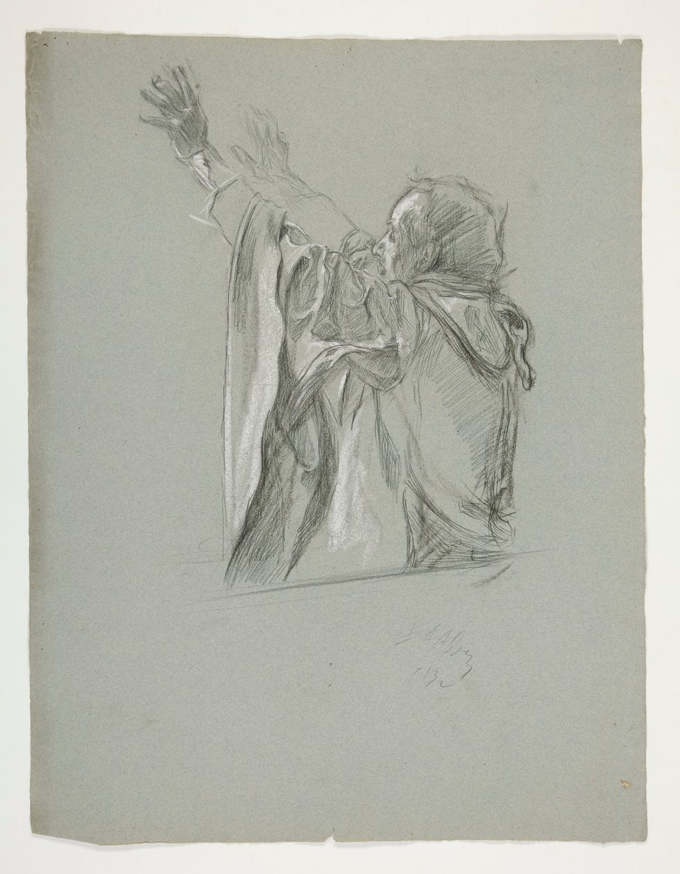 Figurenstudie voor Koning Arthur door Edwin Austin Abbey