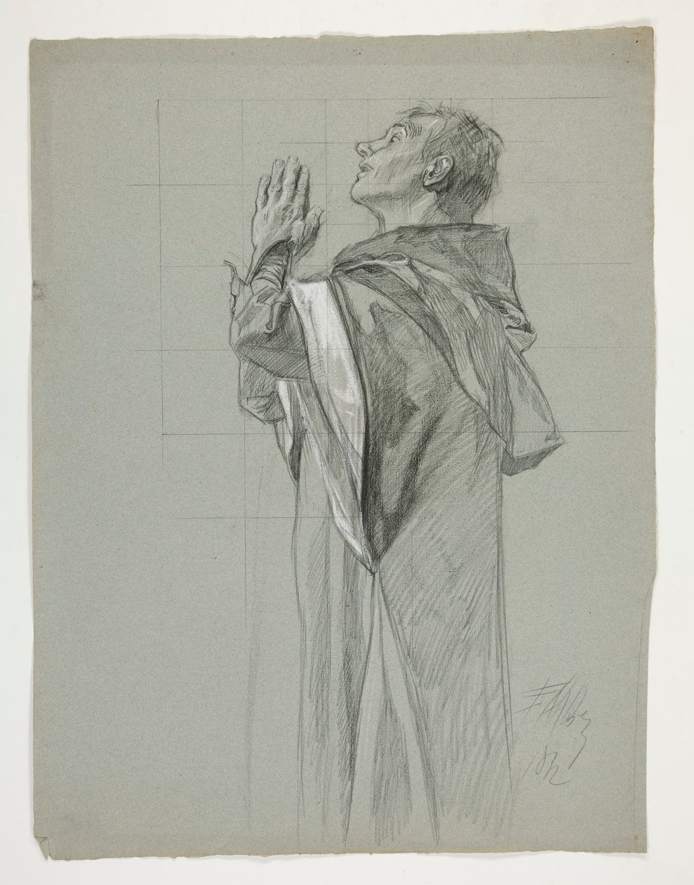 Figurenstudie voor Koning Arthur door Edwin Austin Abbey
