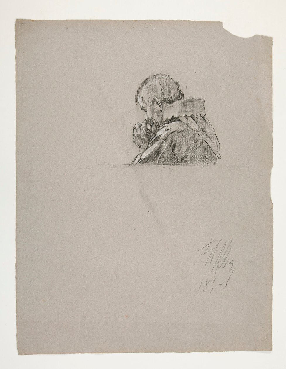Figuurstudie voor Koning Arthur door Edwin Austin Abbey