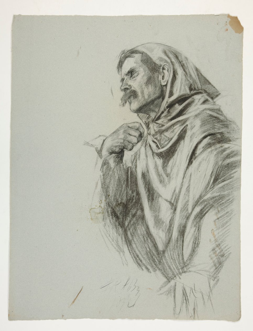 Figurenstudie voor Koning Arthur door Edwin Austin Abbey