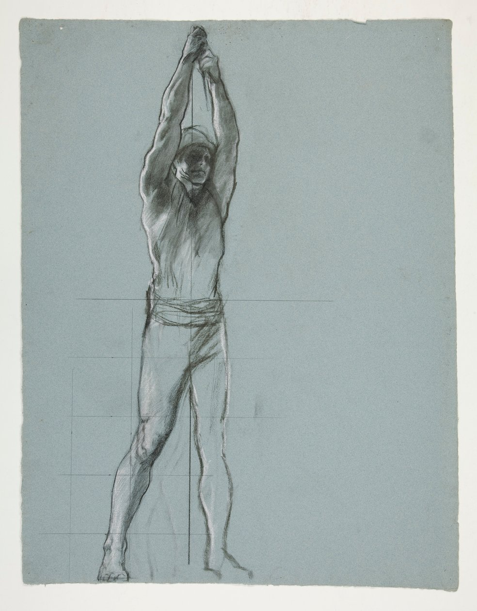 Figurenstudie voor De Geest van Vulcan, Genius van de Arbeiders in IJzer en Staal, capitool rotunda, Harrisburg, Pennsylvania door Edwin Austin Abbey