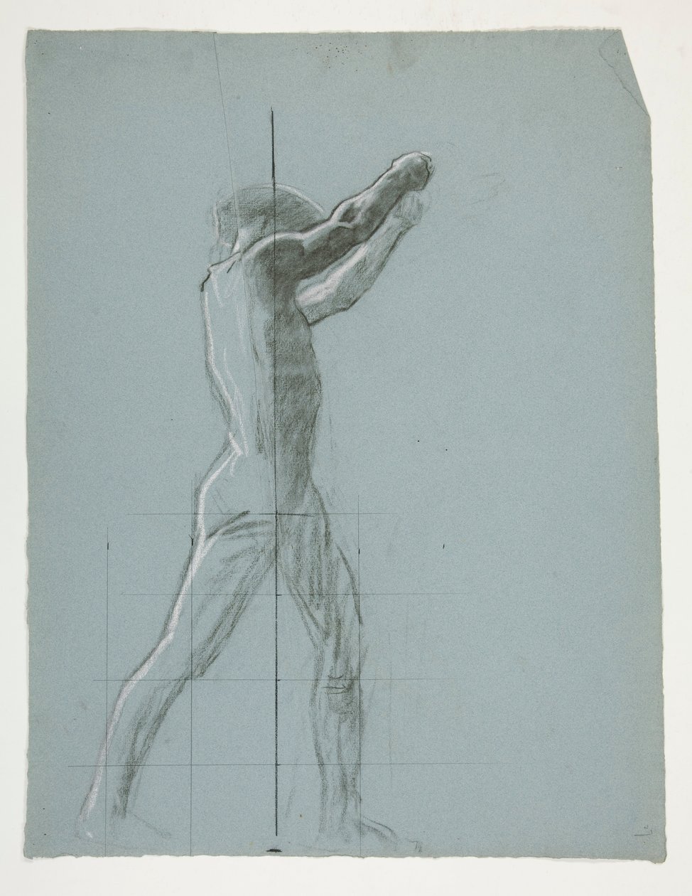 Figurenstudie voor De Geest van Vulcanus, Genius van de IJzer- en Staalwerkers, capitool rotunda, Harrisburg, Pennsylvania door Edwin Austin Abbey