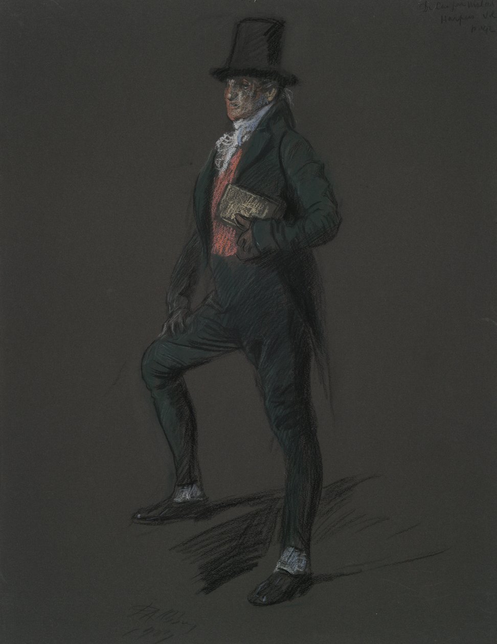 Figuurstudie voor figuur van Dr. Casper Wistal door Edwin Austin Abbey