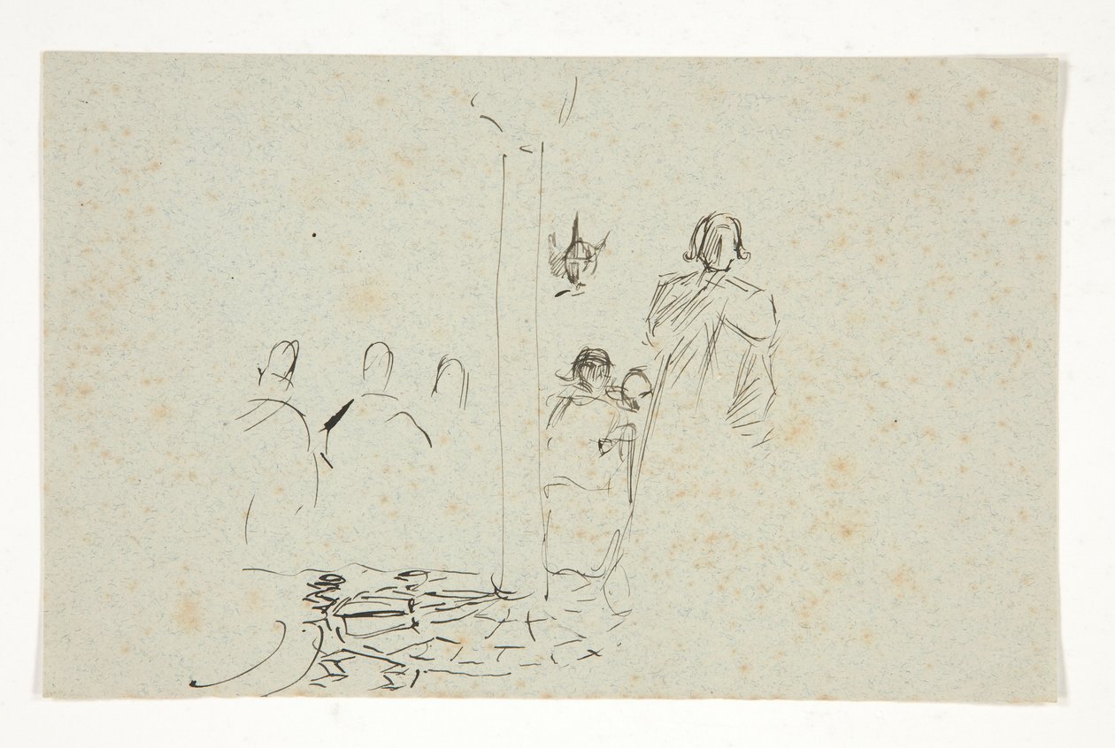 Galahad bij het Kasteel, studie voor De Zoektocht naar de Heilige Graal (serie van vijftien schilderijen voor de Boston Public Library, voltooid in 1901) door Edwin Austin Abbey