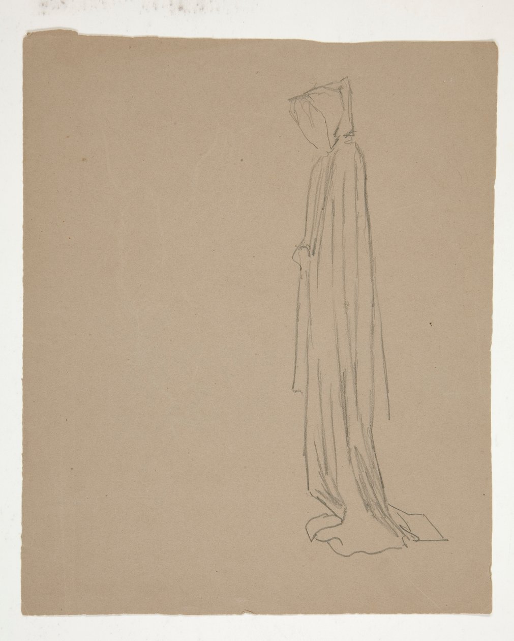 Gekapte figuur (recto); Studie van een mannelijke figuur (verso) door Edwin Austin Abbey