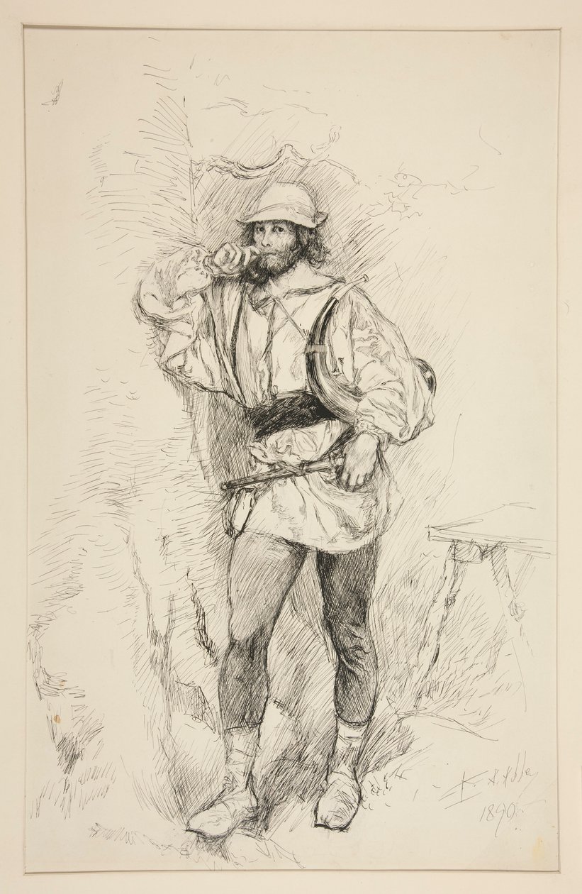 Jacques, illustratie voor Act II, Scene v, Zoals het u bevalt door Edwin Austin Abbey
