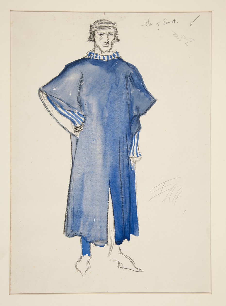 John van Gaunt, kostuumschets voor Henry Irving door Edwin Austin Abbey