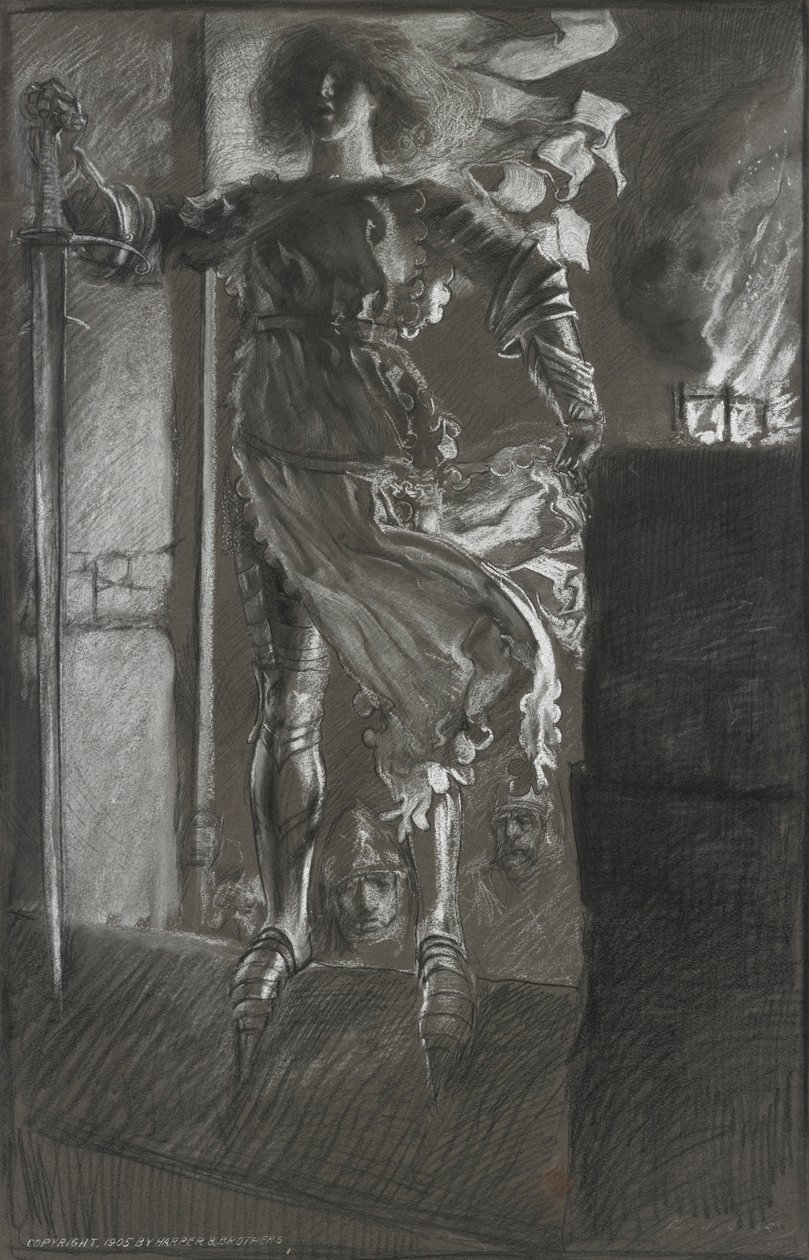 La Pucelle, uit Koning Henry VI, Deel I, act 3, scene 2 door Edwin Austin Abbey