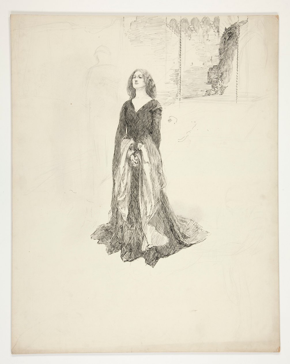 Dame met gevouwen handen, uit Koning Richard II door Edwin Austin Abbey