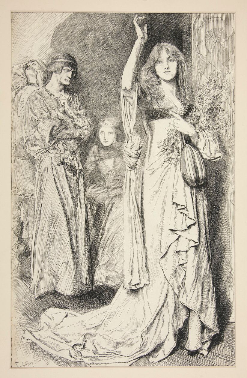 Ophelia door Edwin Austin Abbey