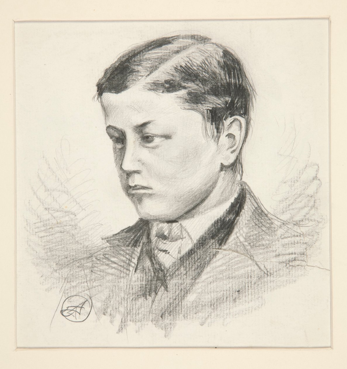 Portret van een niet-geïdentificeerde jonge jongen door Edwin Austin Abbey