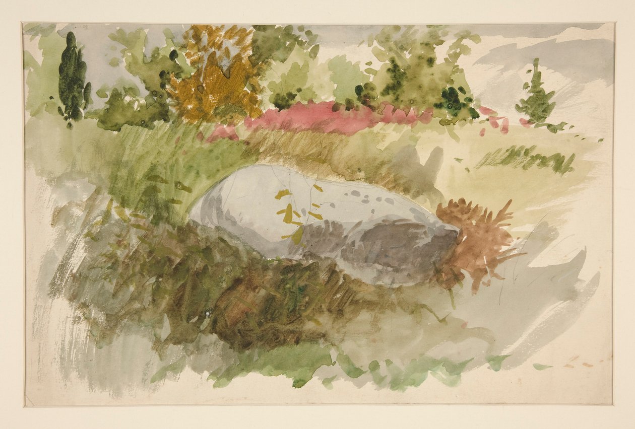 Rotsen en struiken door Edwin Austin Abbey