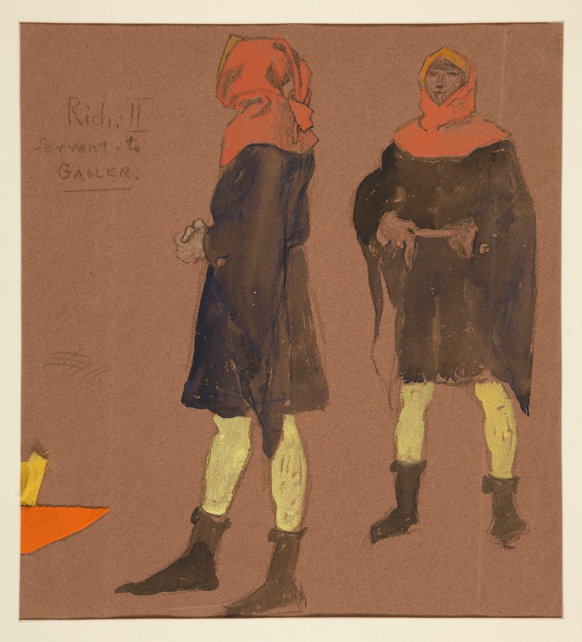 Sewart naar Gevangenbewaarder, kostuumschets voor King Richard II door Edwin Austin Abbey