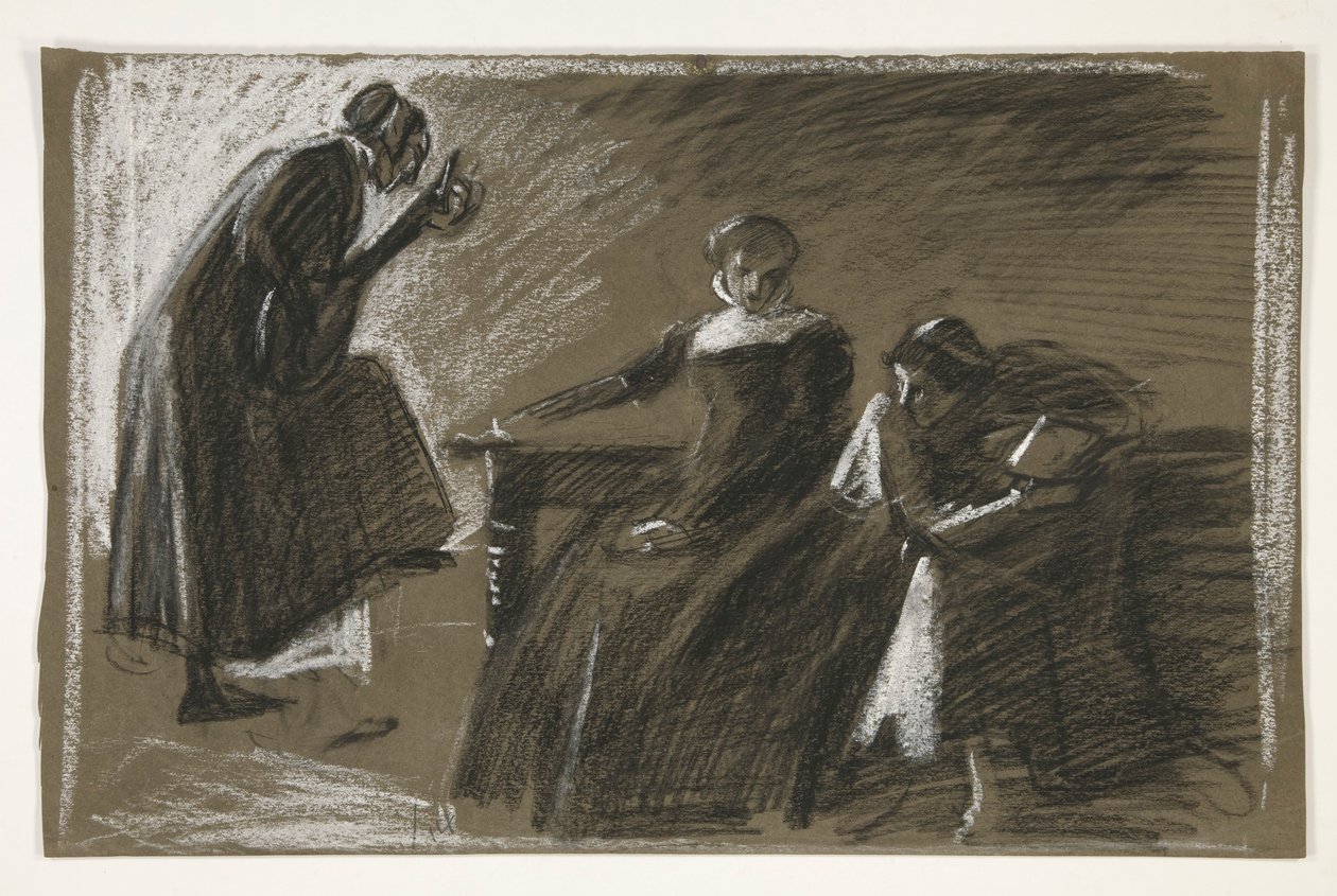 Schets voor een niet-geïdentificeerd Shakespeare-stuk door Edwin Austin Abbey