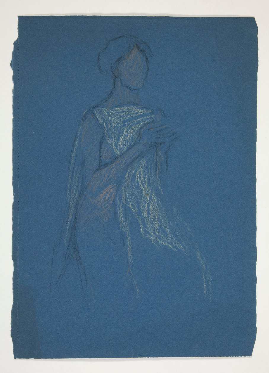 Schets van een vrouw - kostuumstudie voor een toneelstuk? door Edwin Austin Abbey
