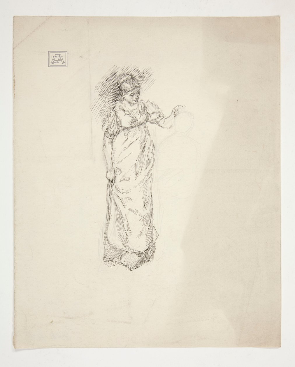 Schets van een vrouw - onbekende illustratie door Edwin Austin Abbey