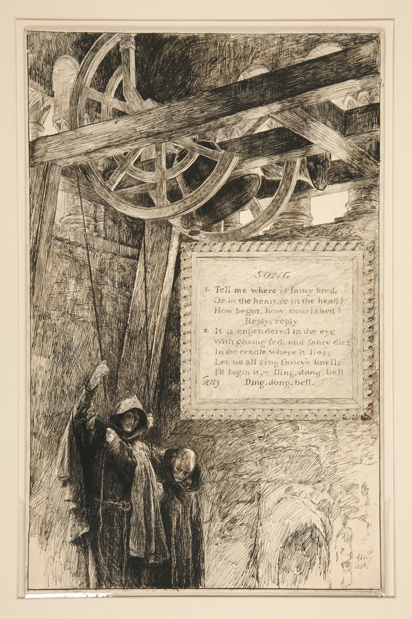 Lied, uit Act III, Scene ii, Koopman van Venetië door Edwin Austin Abbey