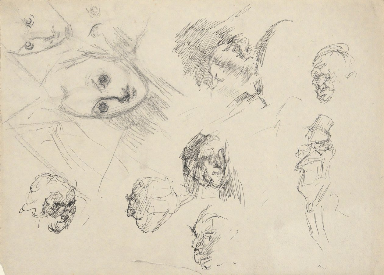 Studies van hoofden door Edwin Austin Abbey