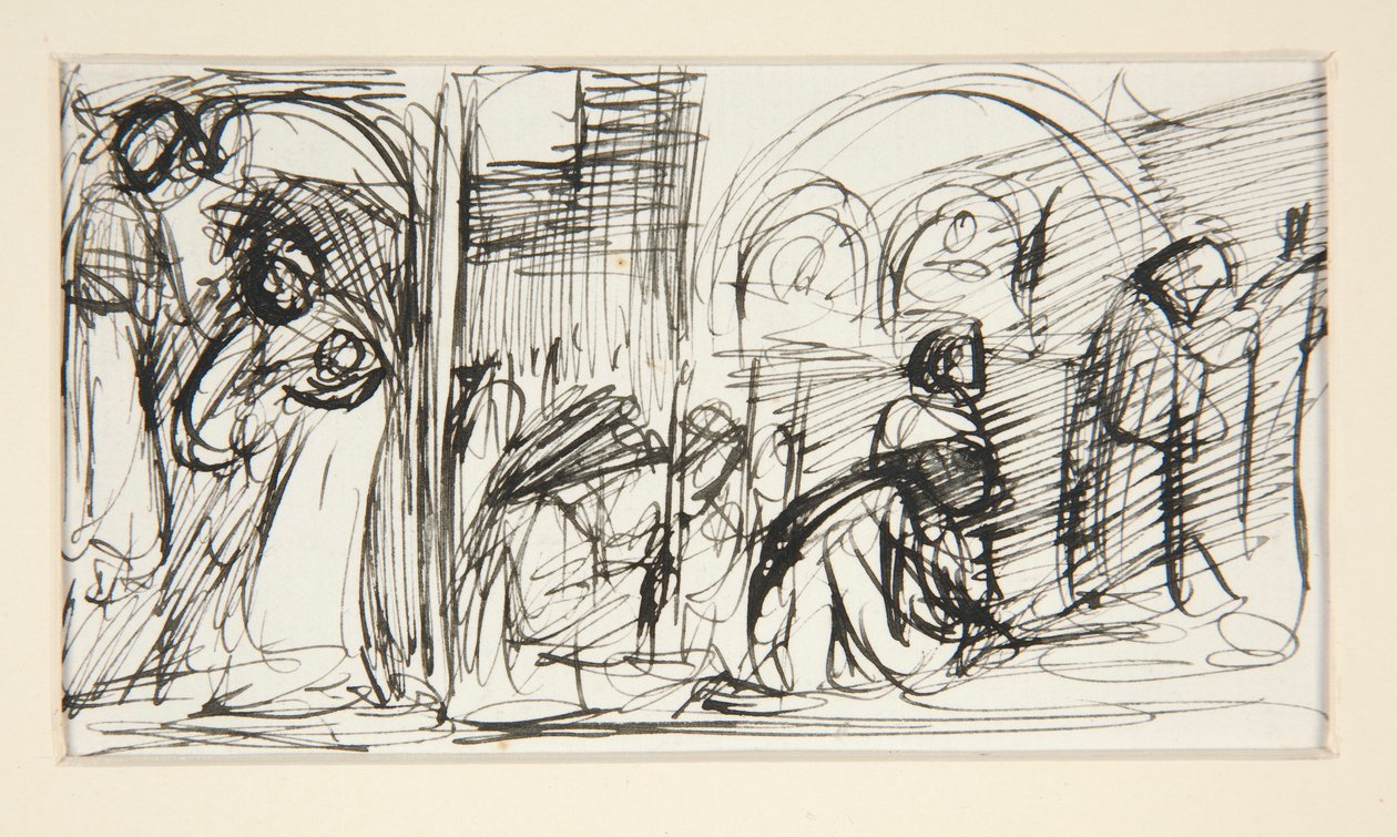 Studie voor door Edwin Austin Abbey
