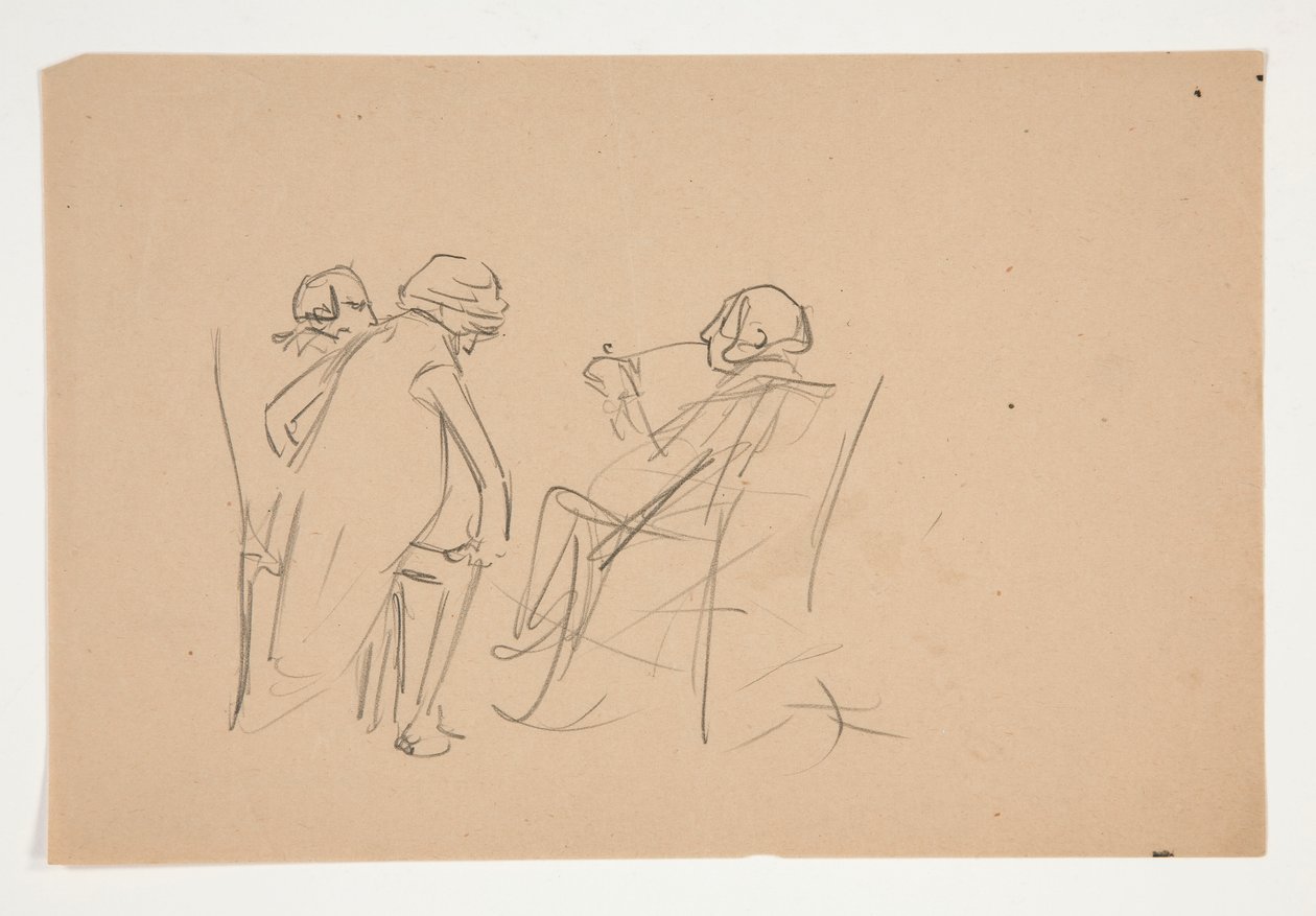 Studie voor illustratie voor Oliver Goldsmith door Edwin Austin Abbey