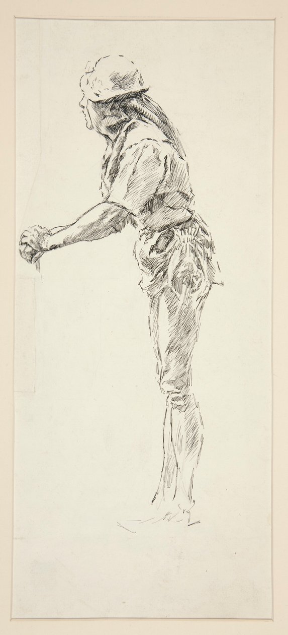 Studie voor Dull, van Liefde door Edwin Austin Abbey