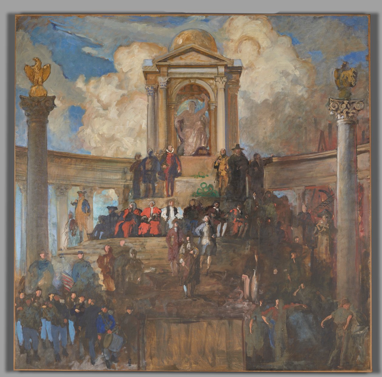 Studie voor De Apotheose van Pennsylvania, Huis van Afgevaardigden Kamer, Pennsylvania State Capitol, Harrisburg door Edwin Austin Abbey