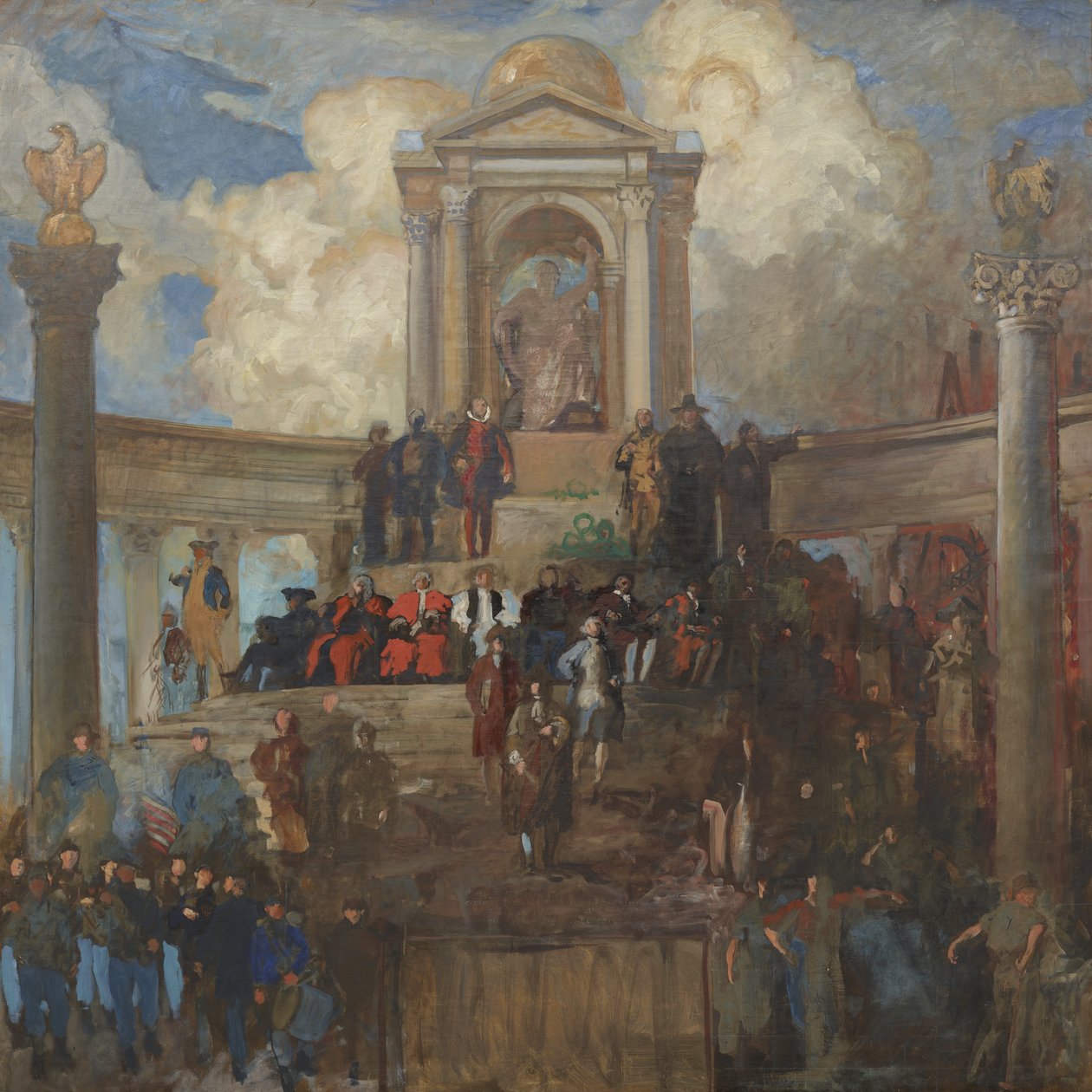 Studie voor De Apotheose van Pennsylvania voor de Kamer van Afgevaardigden door Edwin Austin Abbey