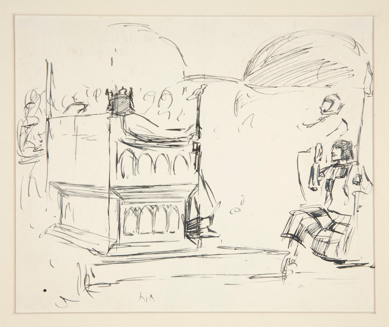 Studie voor De zoektocht naar de Heilige Graal (serie van vijftien schilderijen voor de Boston Public Library, voltooid in 1901) door Edwin Austin Abbey