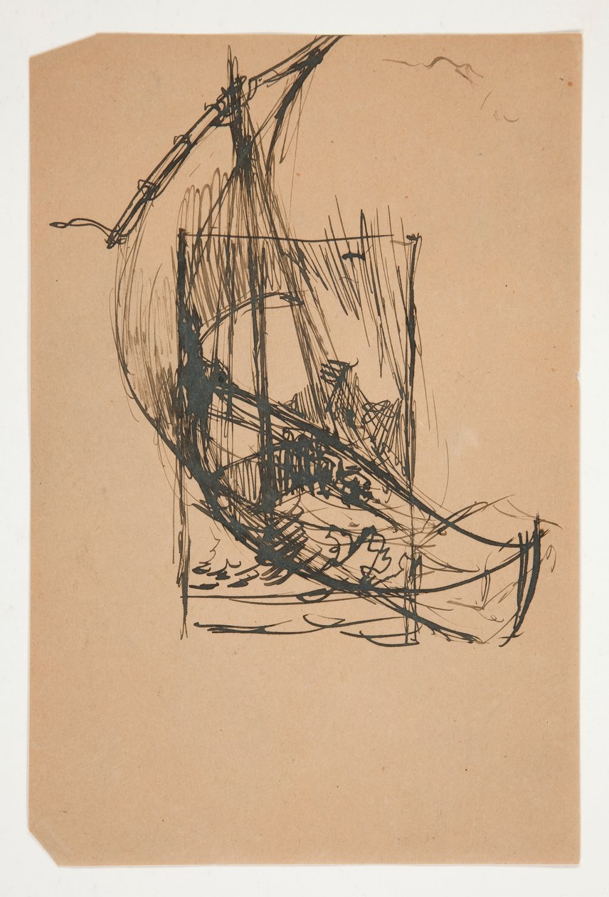 Studie voor De Zoektocht naar de Heilige Graal (serie van vijftien schilderijen voor de Boston Public Library, voltooid in 1901) door Edwin Austin Abbey