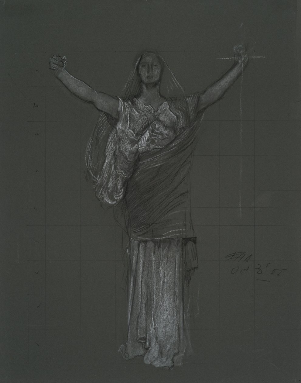 Studie voor allegorisch figuur van Wet, rondel in de rotonde van het Pennsylvania State Capitol gebouw, Harrisburg, 1902-1911 door Edwin Austin Abbey