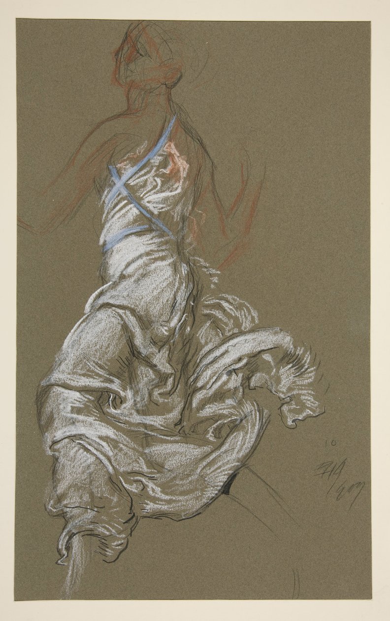 Studie voor figuur van 10 uur door Edwin Austin Abbey