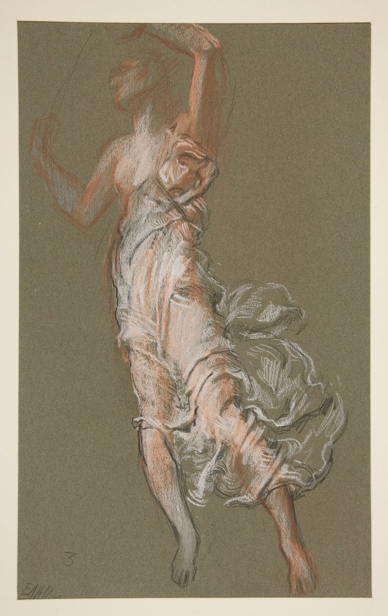 Studie voor figuur van 3 uur door Edwin Austin Abbey