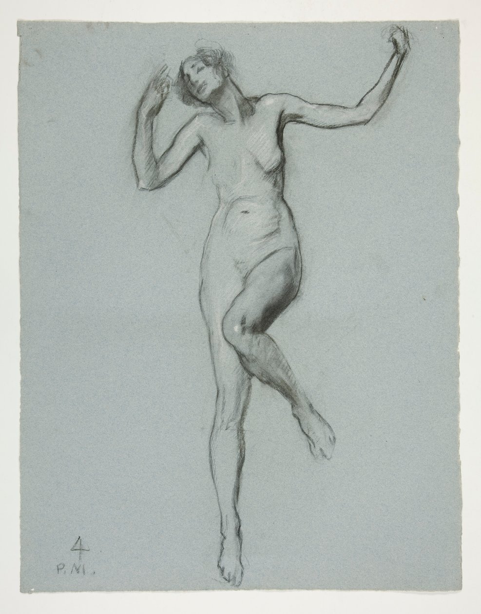 Studie voor figuur van 4 uur in door Edwin Austin Abbey