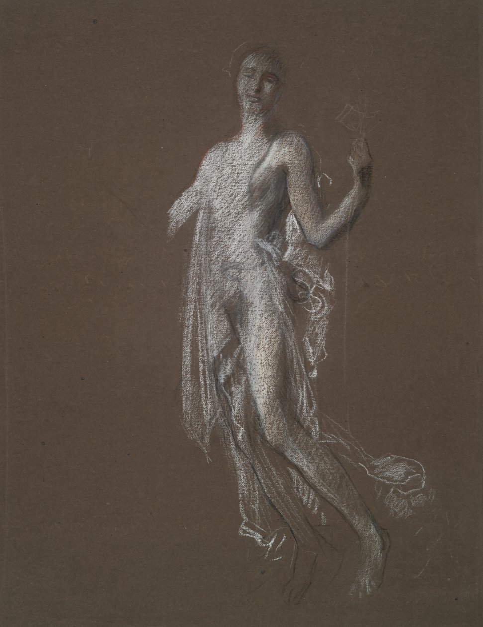 Studie voor figuur van 5 uur(?) door Edwin Austin Abbey