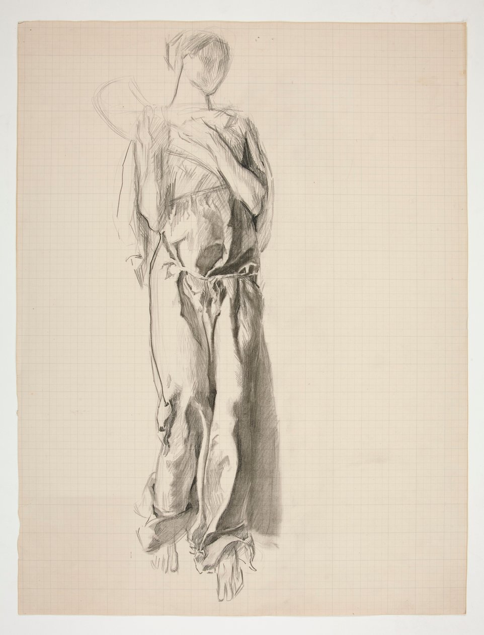 Studie voor figuur van Overvloed in de muurschildering, Wetenschap die de Schatten van de Aarde Onthult, in het State Capitol gebouw in Harrisburg, Pennsylvania door Edwin Austin Abbey