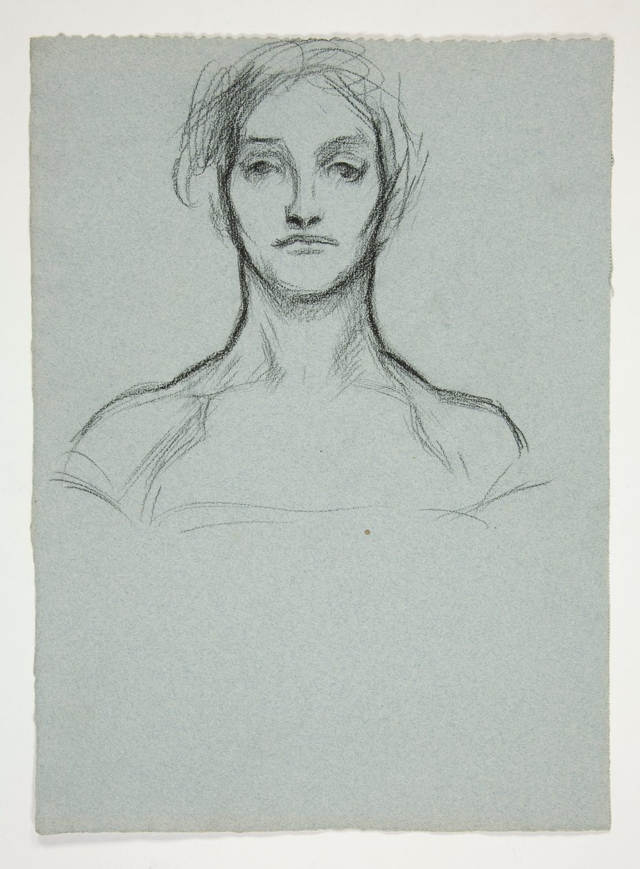 Studie voor pastel (.2228): Portret van een jonge vrouw door Edwin Austin Abbey