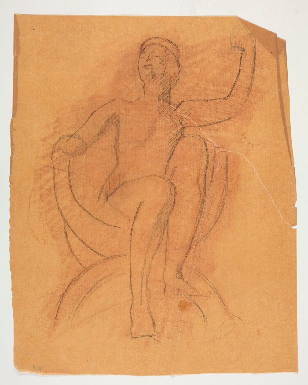 Studie voor de Genius van de Staat figuur door Edwin Austin Abbey