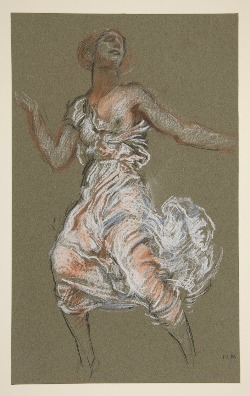 Studie voor de figuur van 12 uur door Edwin Austin Abbey