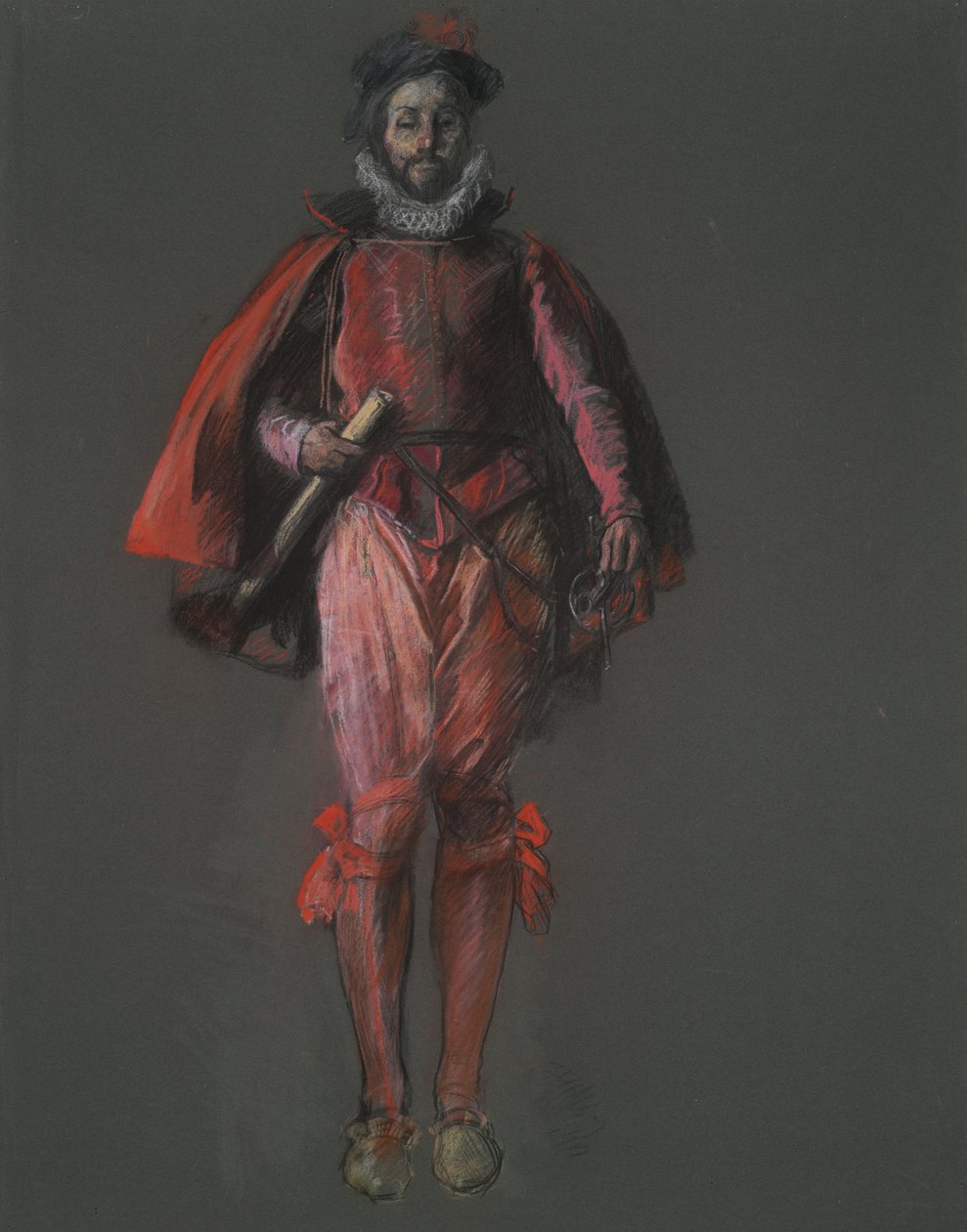 Studie voor de figuur van Sir Walter Raleigh door Edwin Austin Abbey