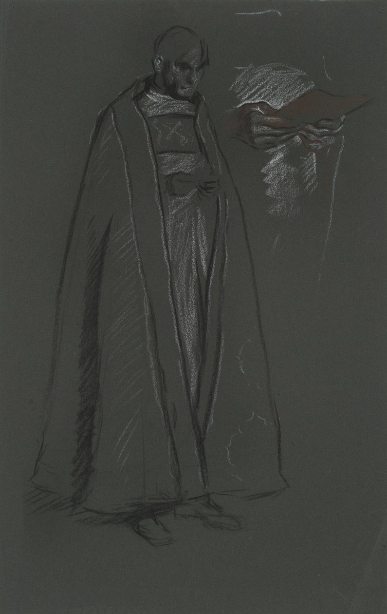 Studie van bisschop voor kroning van Edward VII door Edwin Austin Abbey