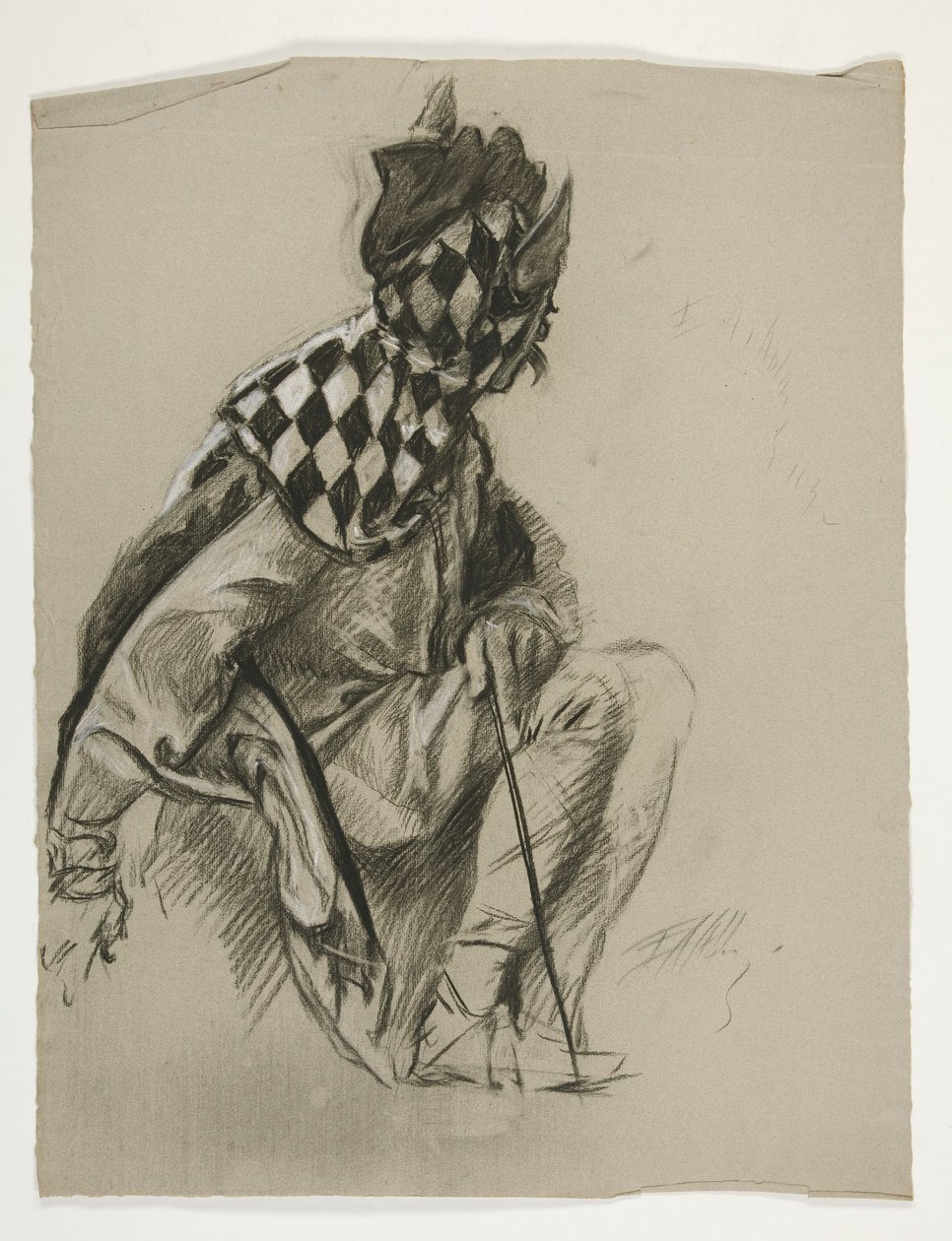 Studie van nar (ongebruikt), voor de zoektocht naar de Heilige Graal (een serie van vijftien schilderijen voor de Boston Public Library, voltooid in 1901) door Edwin Austin Abbey