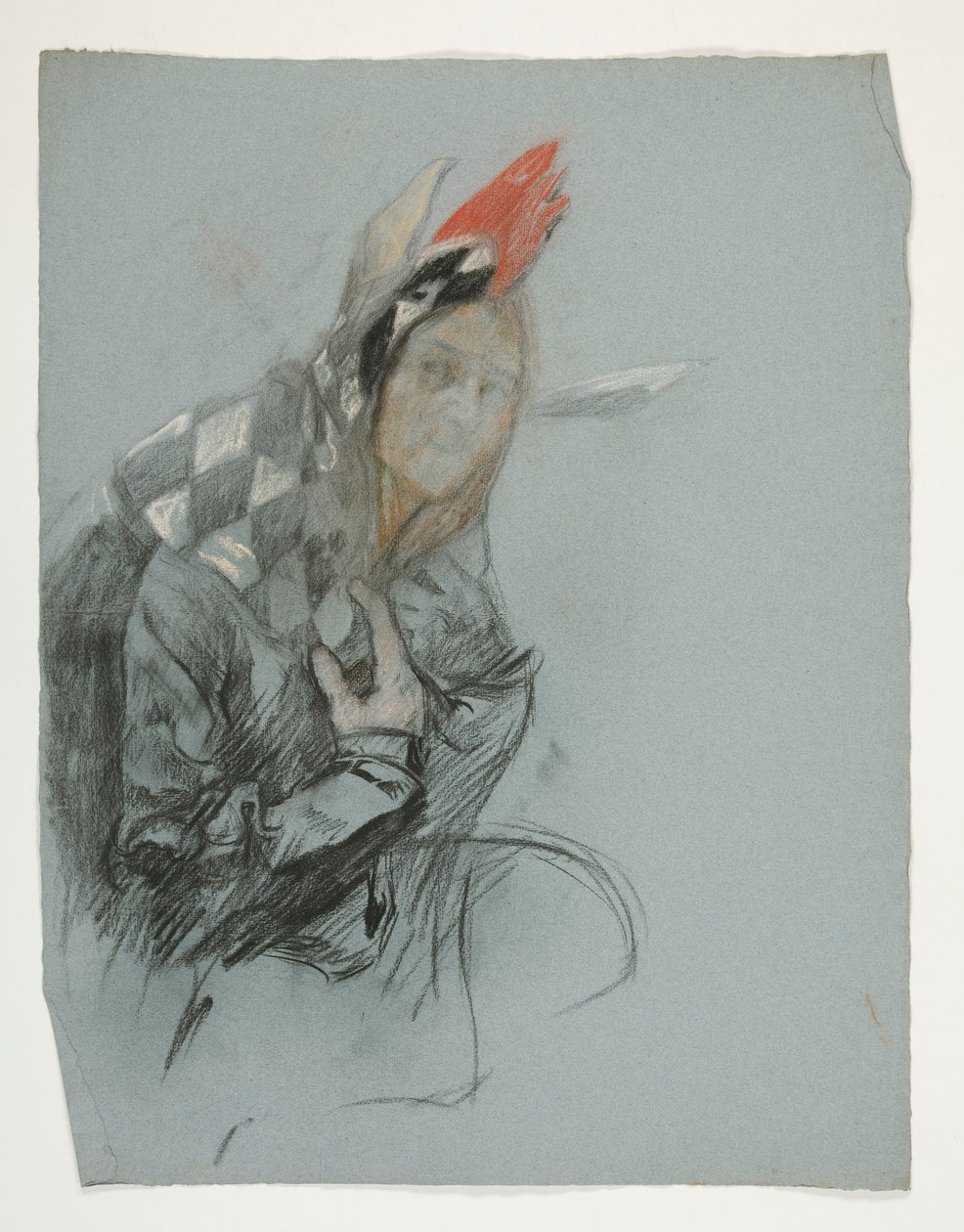 Studie van nar (ongebruikt), voor de zoektocht naar de Heilige Graal door Edwin Austin Abbey