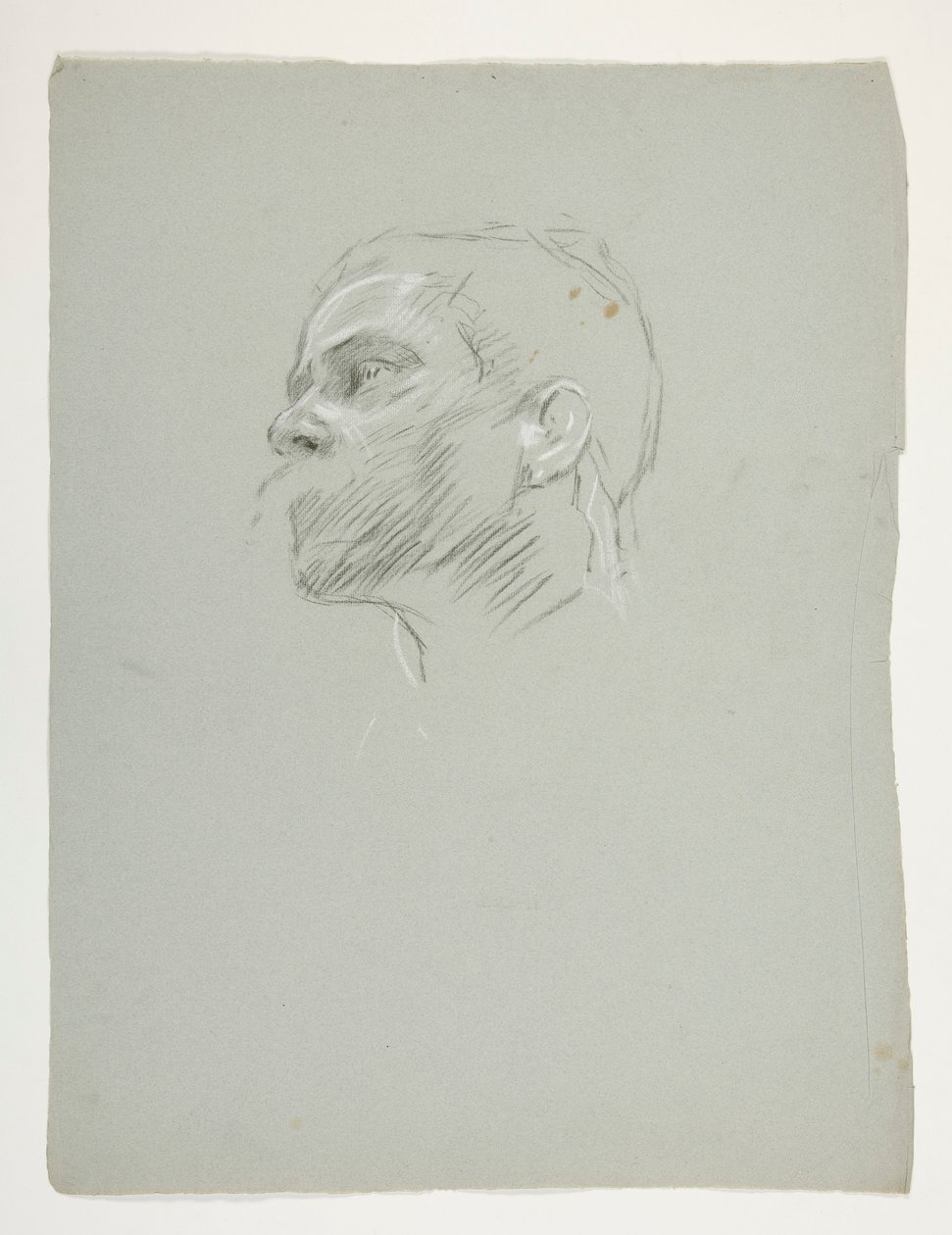 Studie van een hoofd, voor Koning Arthur door Edwin Austin Abbey