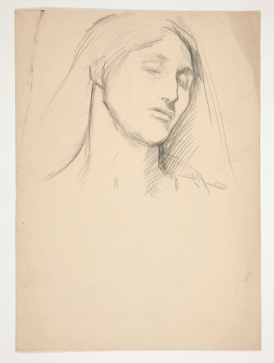Studie van een vrouw door Edwin Austin Abbey