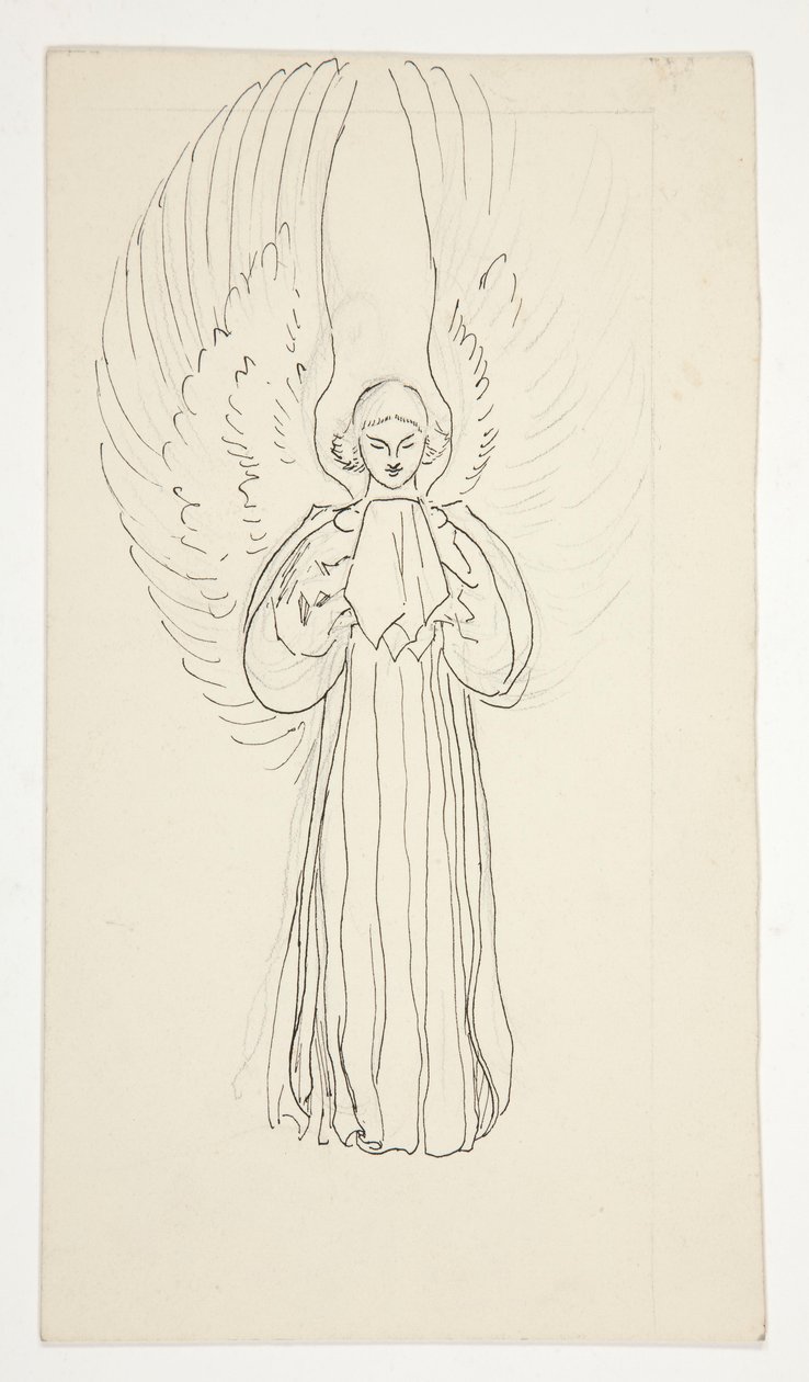 Studie van een Engel, voor De Zoektocht naar de Heilige Graal door Edwin Austin Abbey